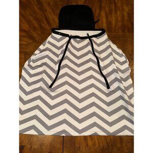 Stretch Car Seat Gray Chevron Universal Cover - Snug, Breathable, Zipped